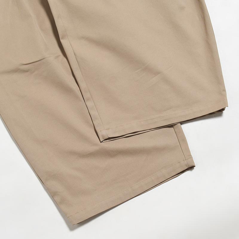 KNEE WIDE PANTS FINX COTTON -CAMEL-