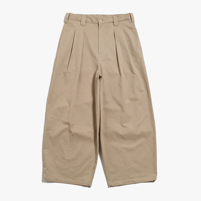 KNEE WIDE PANTS FINX COTTON -CAMEL-