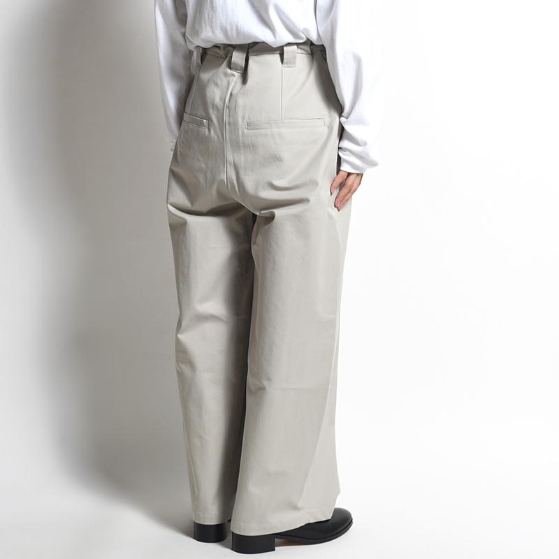 KNEE WIDE PANTS FINX COTTON -CHALK-