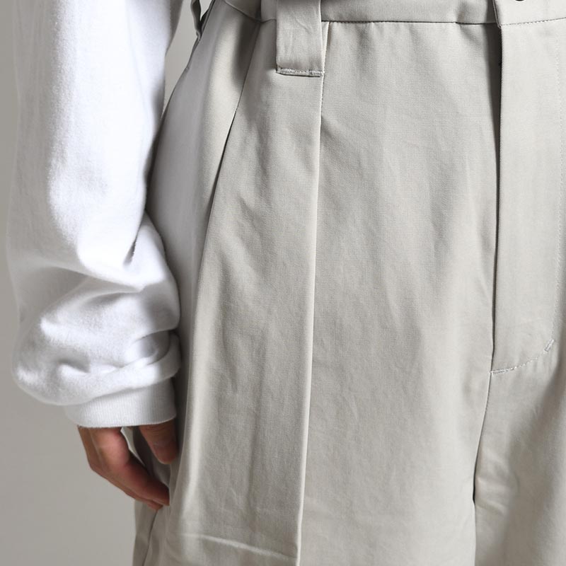 KNEE WIDE PANTS FINX COTTON -CHALK-