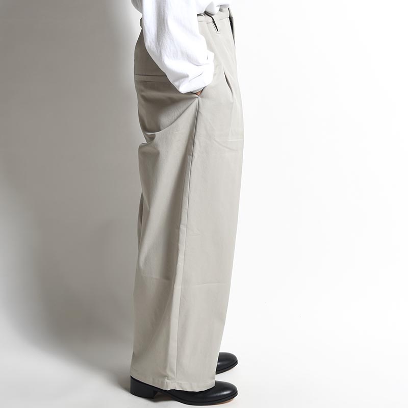 KNEE WIDE PANTS FINX COTTON -CHALK-