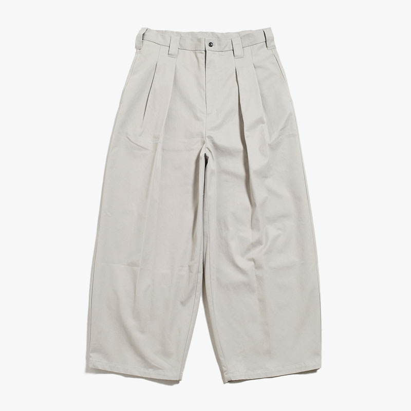 KNEE WIDE PANTS FINX COTTON -CHALK-