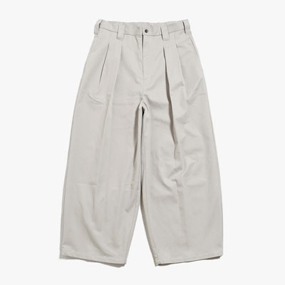 KNEE WIDE PANTS FINX COTTON -CHALK-