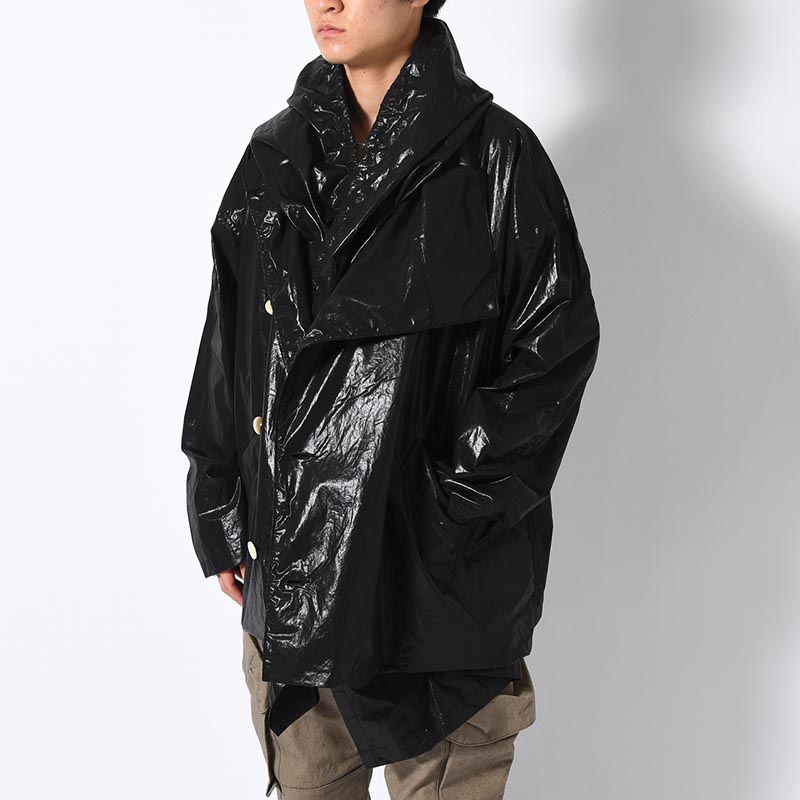 LAYERED PARACHUTE JACKET -BLACK-