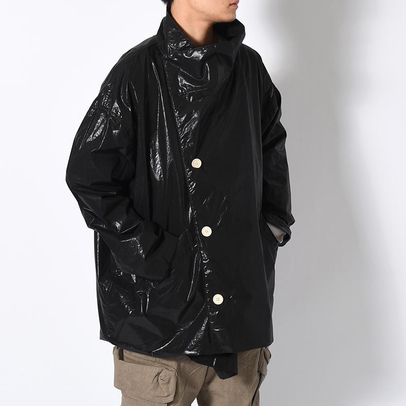 LAYERED PARACHUTE JACKET -BLACK-