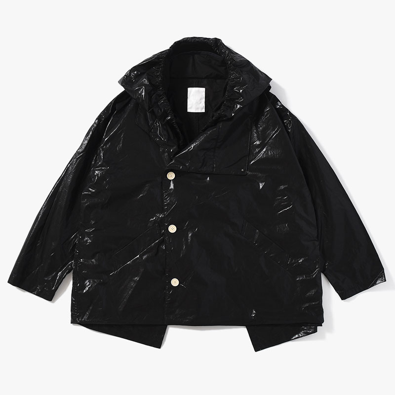 LAYERED PARACHUTE JACKET -BLACK-