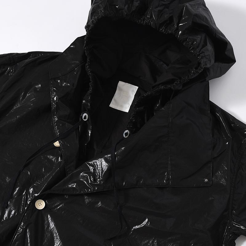 LAYERED PARACHUTE JACKET -BLACK-