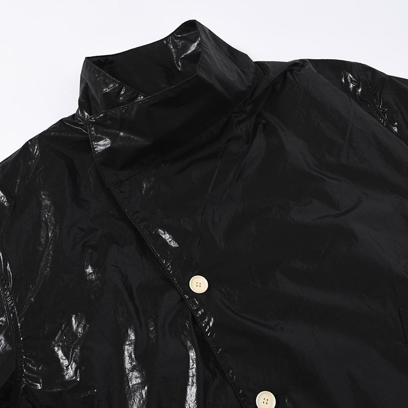 LAYERED PARACHUTE JACKET -BLACK-