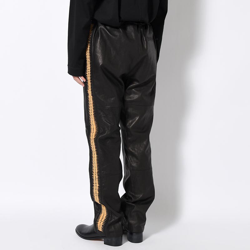 LEATHER SHARK PANTS -BLACK-