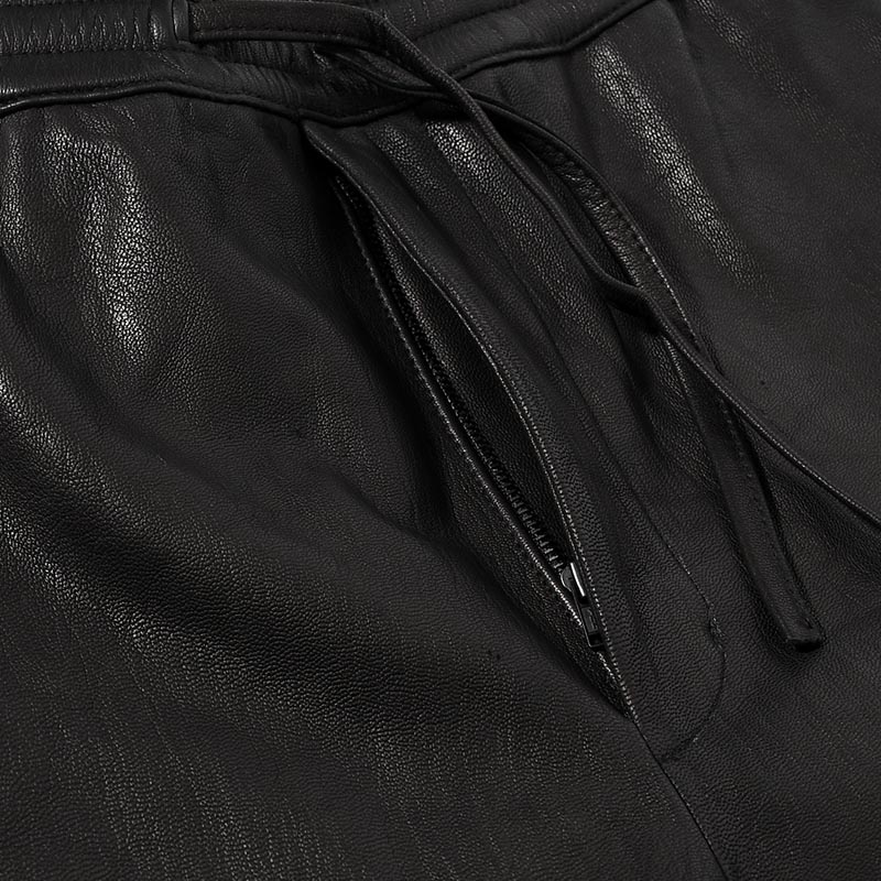 LEATHER SHARK PANTS -BLACK-