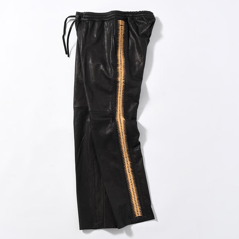 LEATHER SHARK PANTS -BLACK-