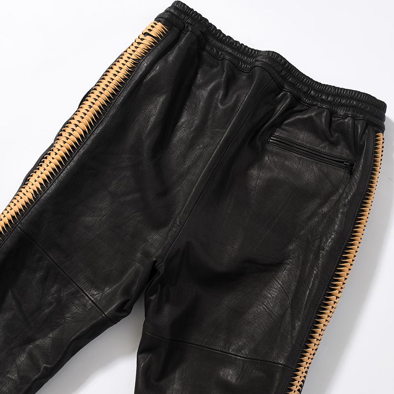 LEATHER SHARK PANTS -BLACK-