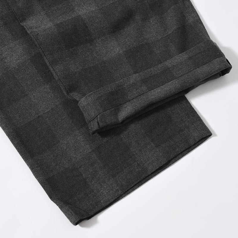 BLOCK CHECK WIDE PANTS -DARK GRAY-