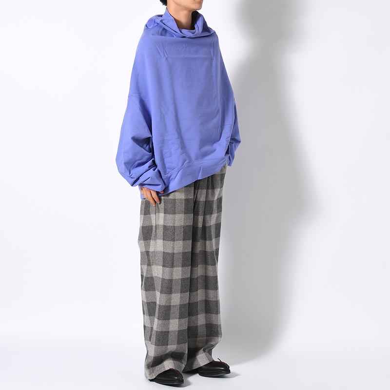 BLOCK CHECK WIDE PANTS -LIGHT GRAY-