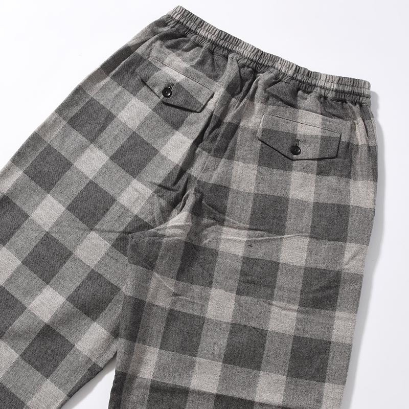 BLOCK CHECK WIDE PANTS -LIGHT GRAY-