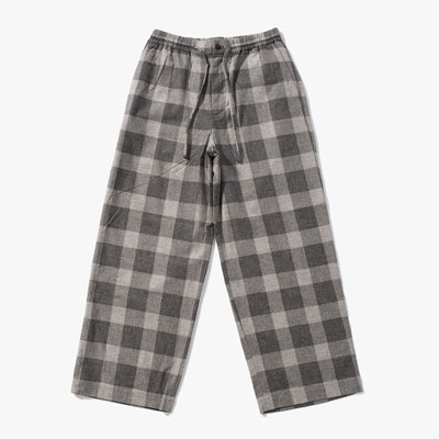 BLOCK CHECK WIDE PANTS -LIGHT GRAY-