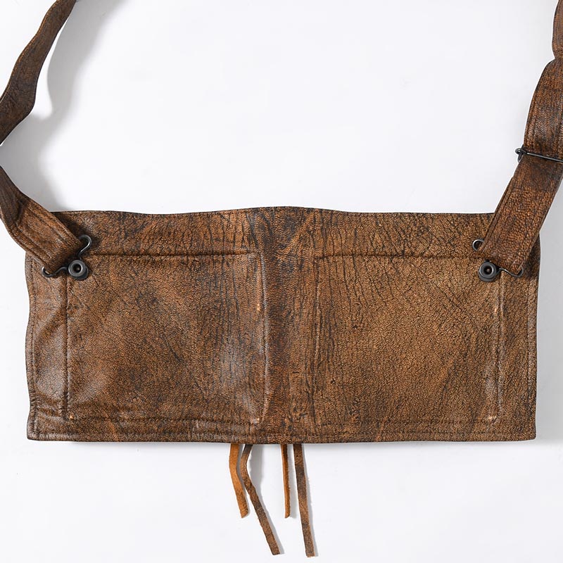 LEATHER DETACHABLE POUCH PANTS -ANTIQUE PROCESSING BROWN-