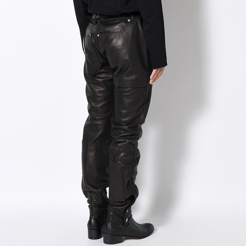 LEATHER PUZZLE PANTS -BLACK-