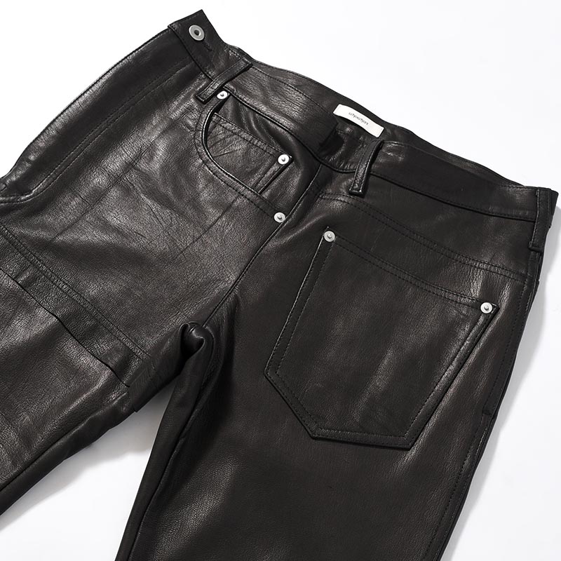 LEATHER PUZZLE PANTS -BLACK-