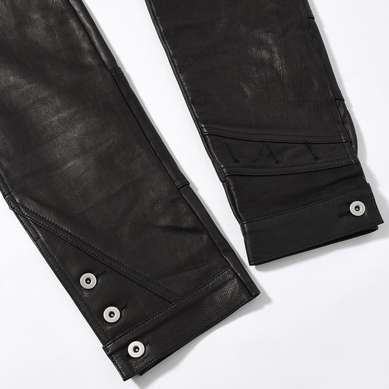 LEATHER PUZZLE PANTS -BLACK-