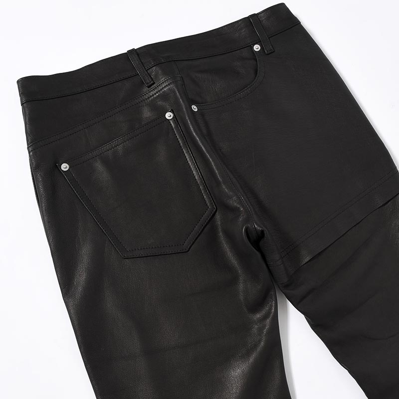 LEATHER PUZZLE PANTS -BLACK-