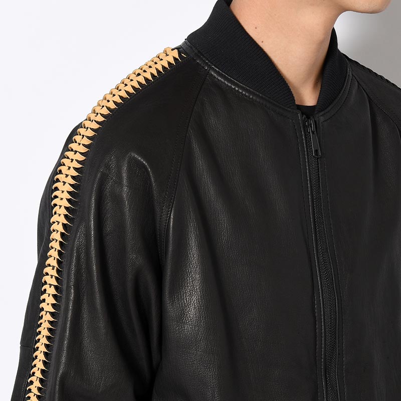 LEATHER SHARK JACKET -BLACK-