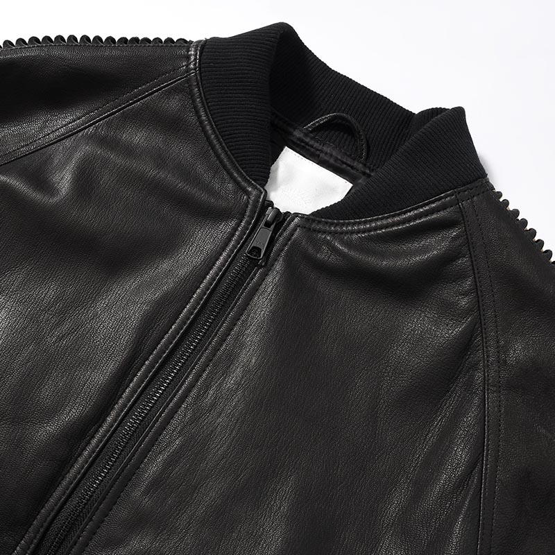 LEATHER SHARK JACKET -BLACK-