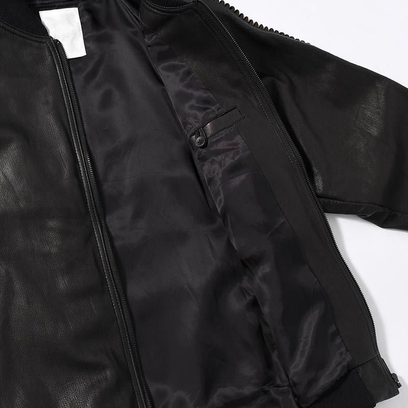 LEATHER SHARK JACKET -BLACK-