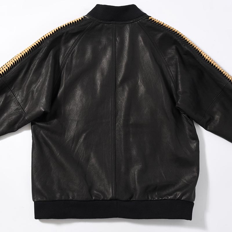 LEATHER SHARK JACKET -BLACK-