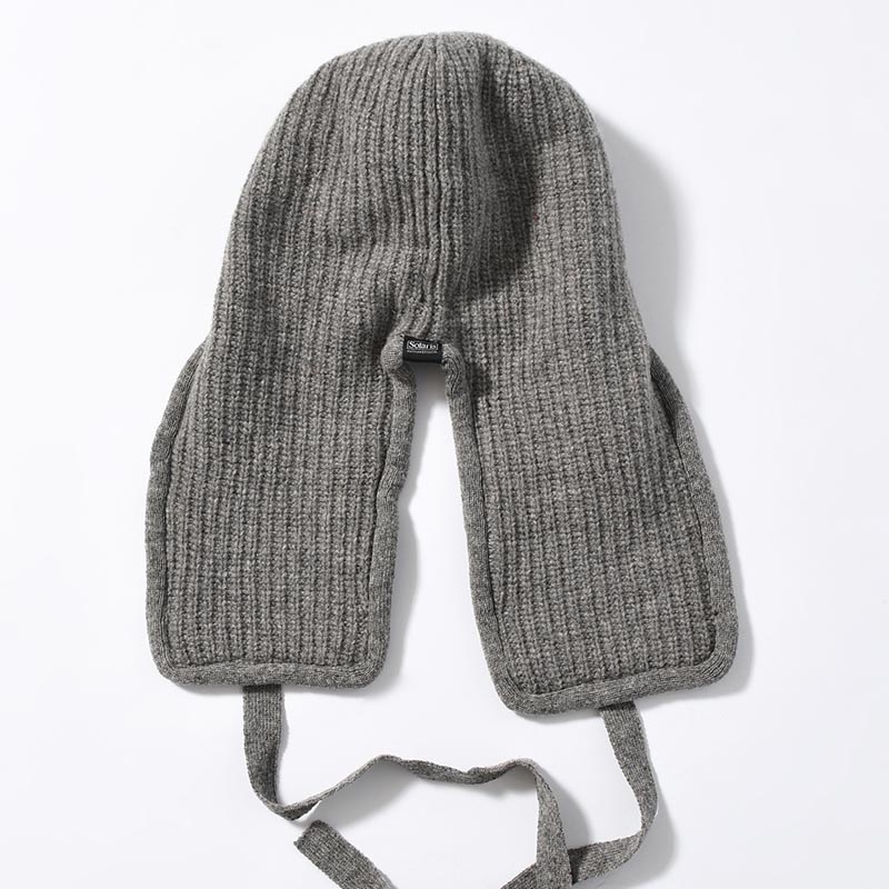 KNIT FLIGHT CAP "UNRULYBOY" -GRAY-