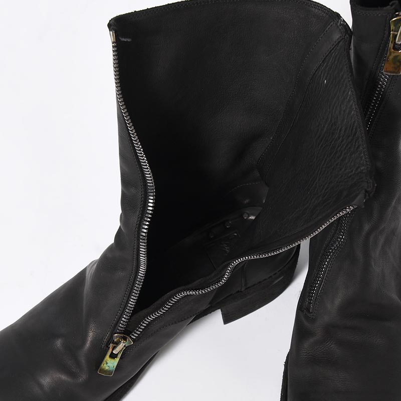 CARF GRAIN SIDE ZIP MID BOOTS -BLACK-