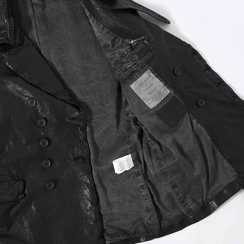 LEATHER W JACKET -BLACK-