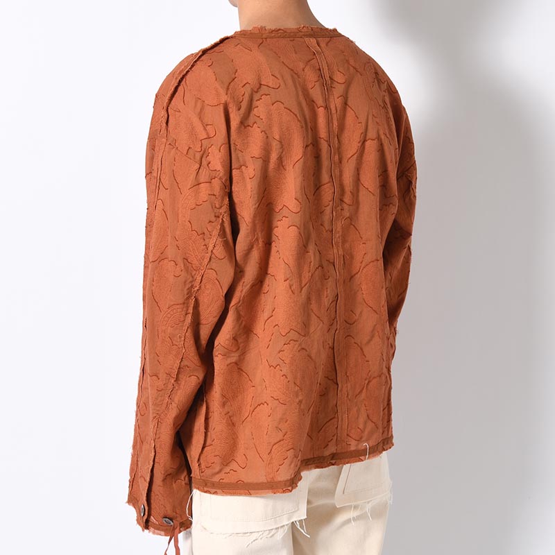 CUT JACQUARD NOCOLLAR SHIRT -3.COLOR-