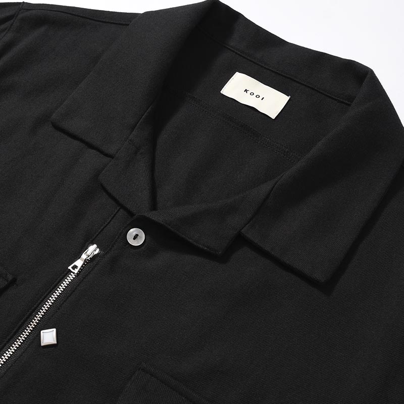 MIX BUTTON ZIP SHIRT -3.COLOR-