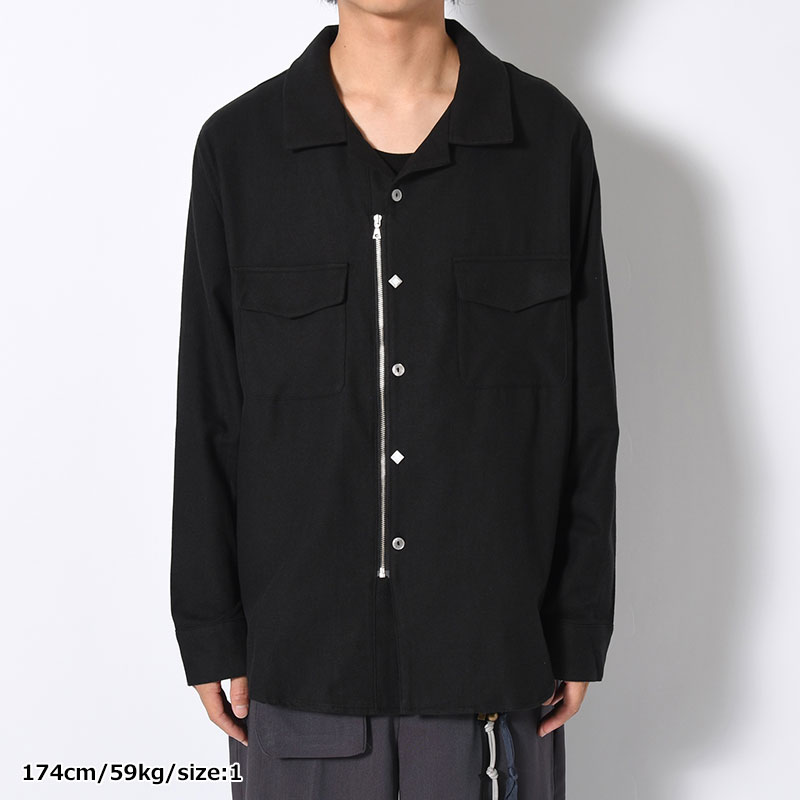 MIX BUTTON ZIP SHIRT -3.COLOR-