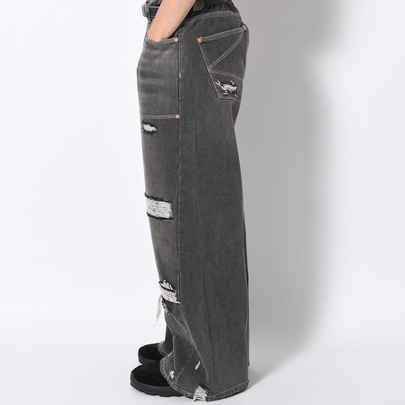 DOUBLE KNEE WIDE DENIM PANTS -2.COLOR-