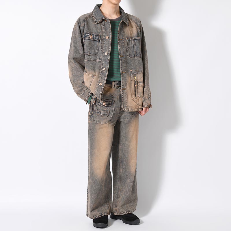 D POCKET DENIM COVERALL -3.COLOR-