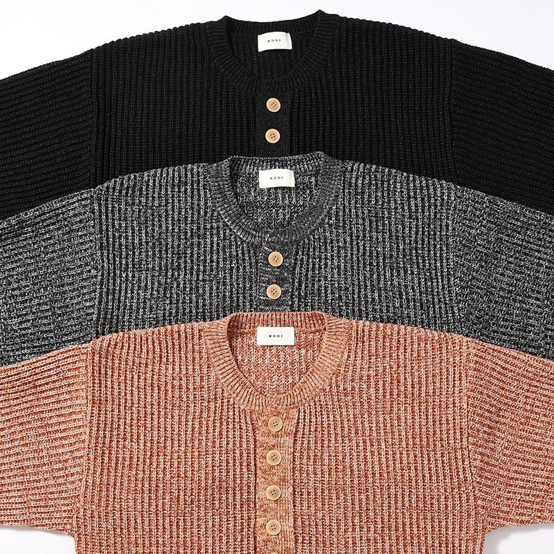 HENRY NECK POCKET KNIT -3.COLOR-