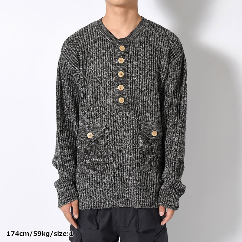 HENRY NECK POCKET KNIT -3.COLOR-