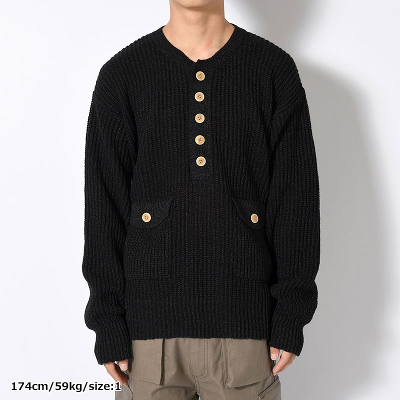 HENRY NECK POCKET KNIT -3.COLOR-