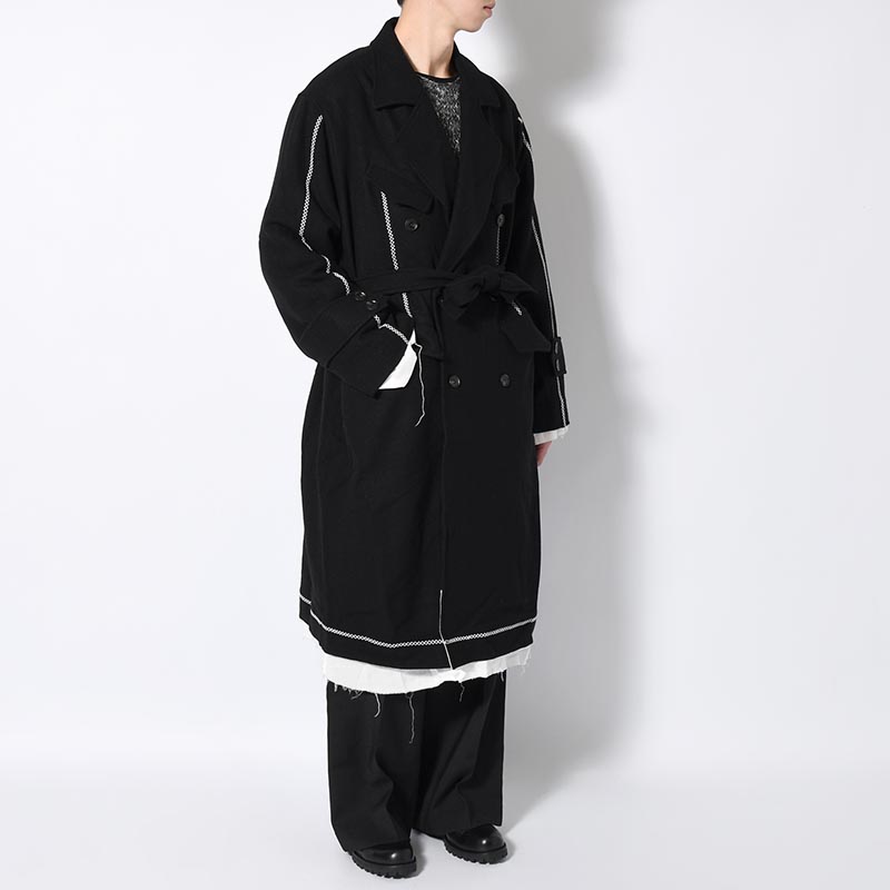 CROSS STITCH ARTISAN COAT -BLACK-