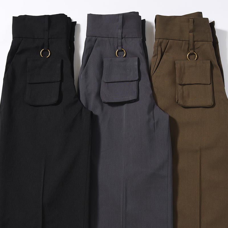 CHAMBRAY DOUBLE WAIST PANTS -3.COLOR-