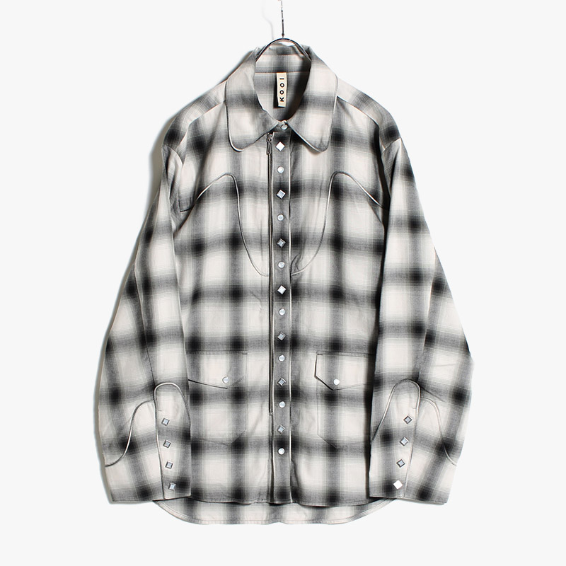 EXCESS WESTERN SHIRT CHECK -2.COLOR-(GRAY)