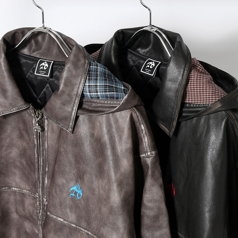 PU LEATHER JACKET -2.COLOR-