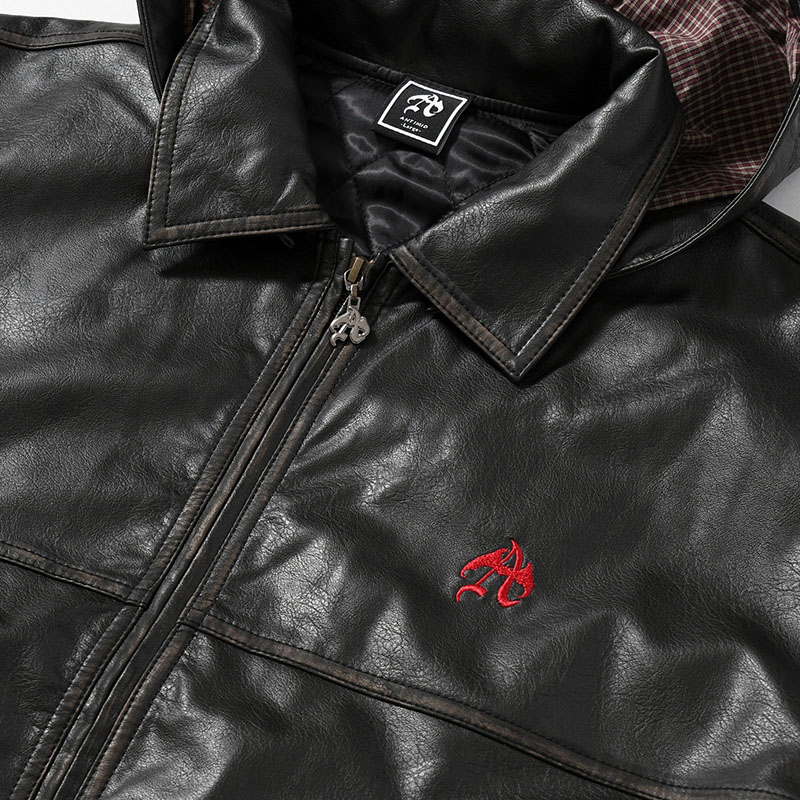 PU LEATHER JACKET -2.COLOR-