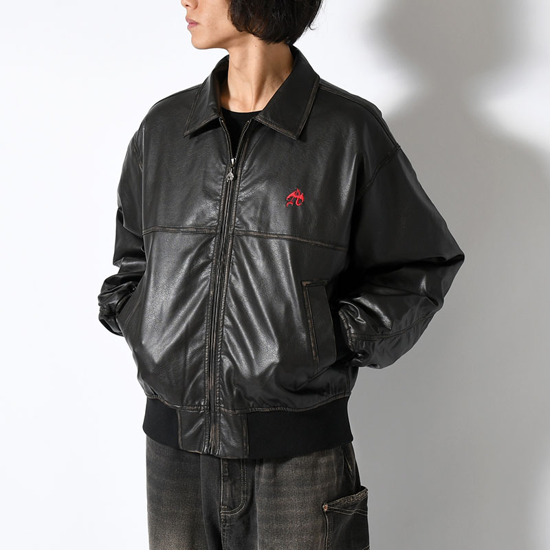 PU LEATHER JACKET -2.COLOR-