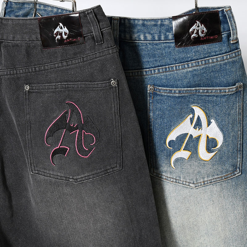 EYELET BAGGY DENIM -2.COLOR-