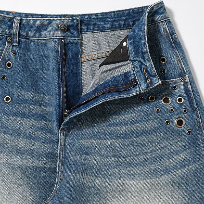 EYELET BAGGY DENIM -2.COLOR-