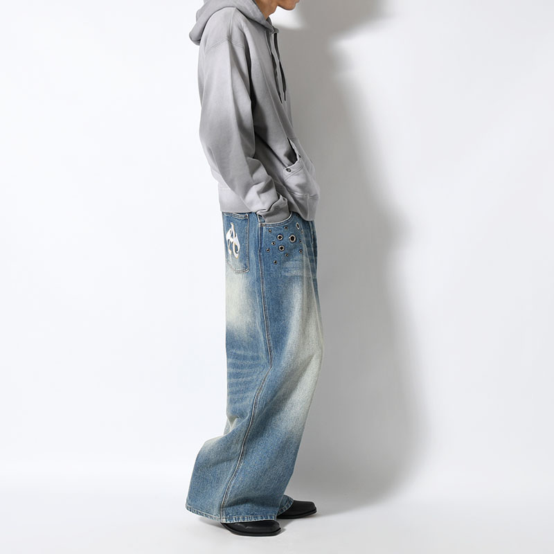 EYELET BAGGY DENIM -2.COLOR-