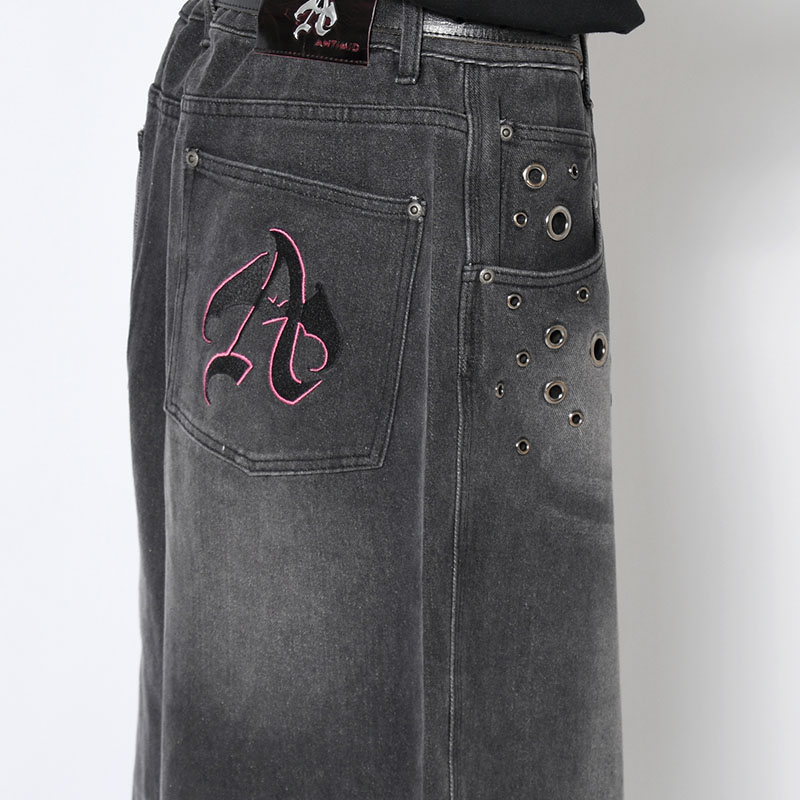 EYELET BAGGY DENIM -2.COLOR-